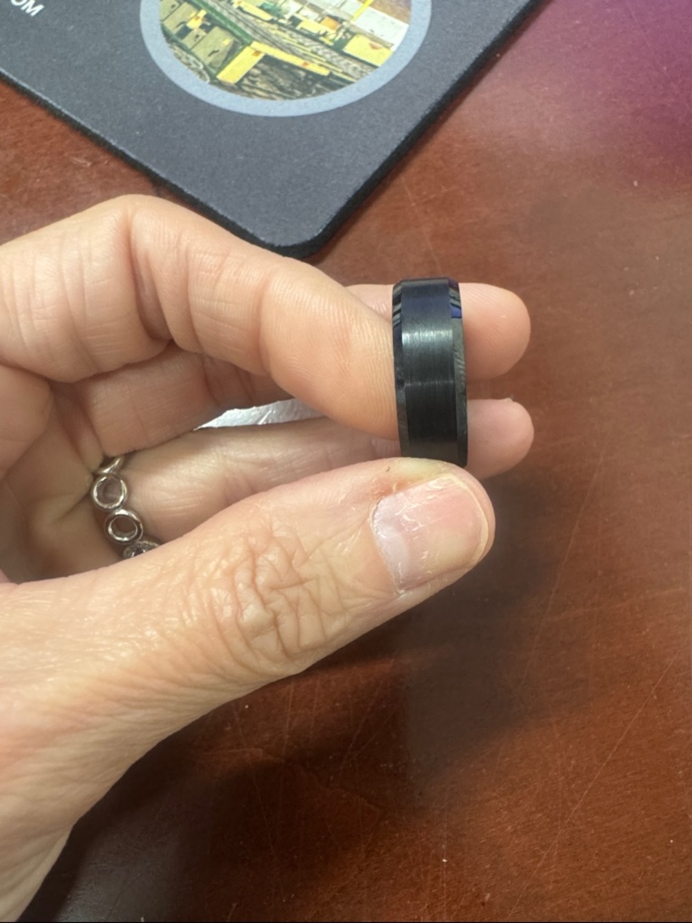 Sleek Black Titanium Tungsten-Style Band